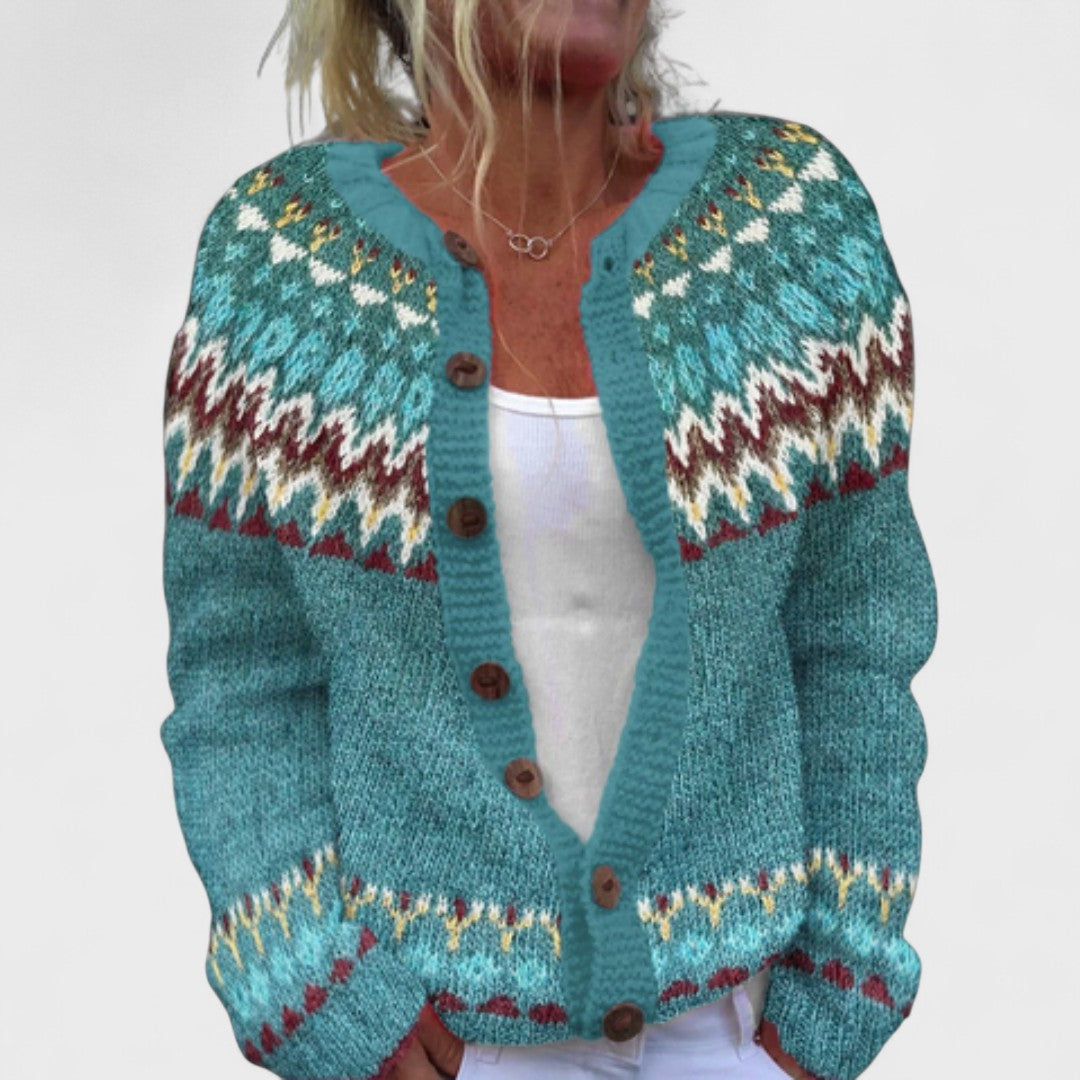 Barth - Cardigan a maglia larga con fantasia chic