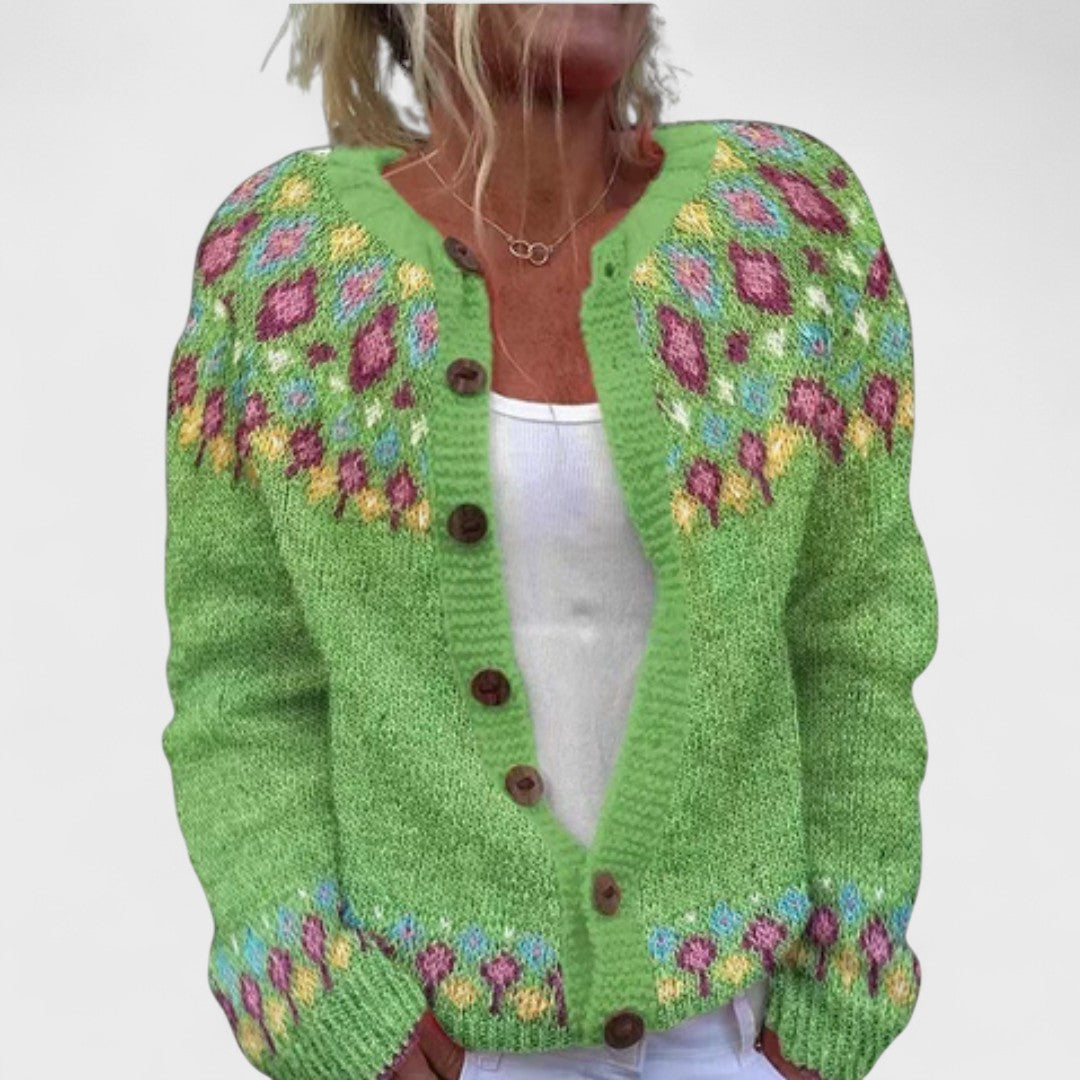 Barth - Cardigan a maglia larga con fantasia chic