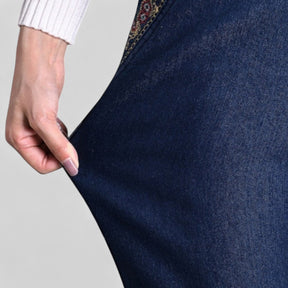 LIVIA DENIM - Jeans da donna con tasche laterali e vita elastica
