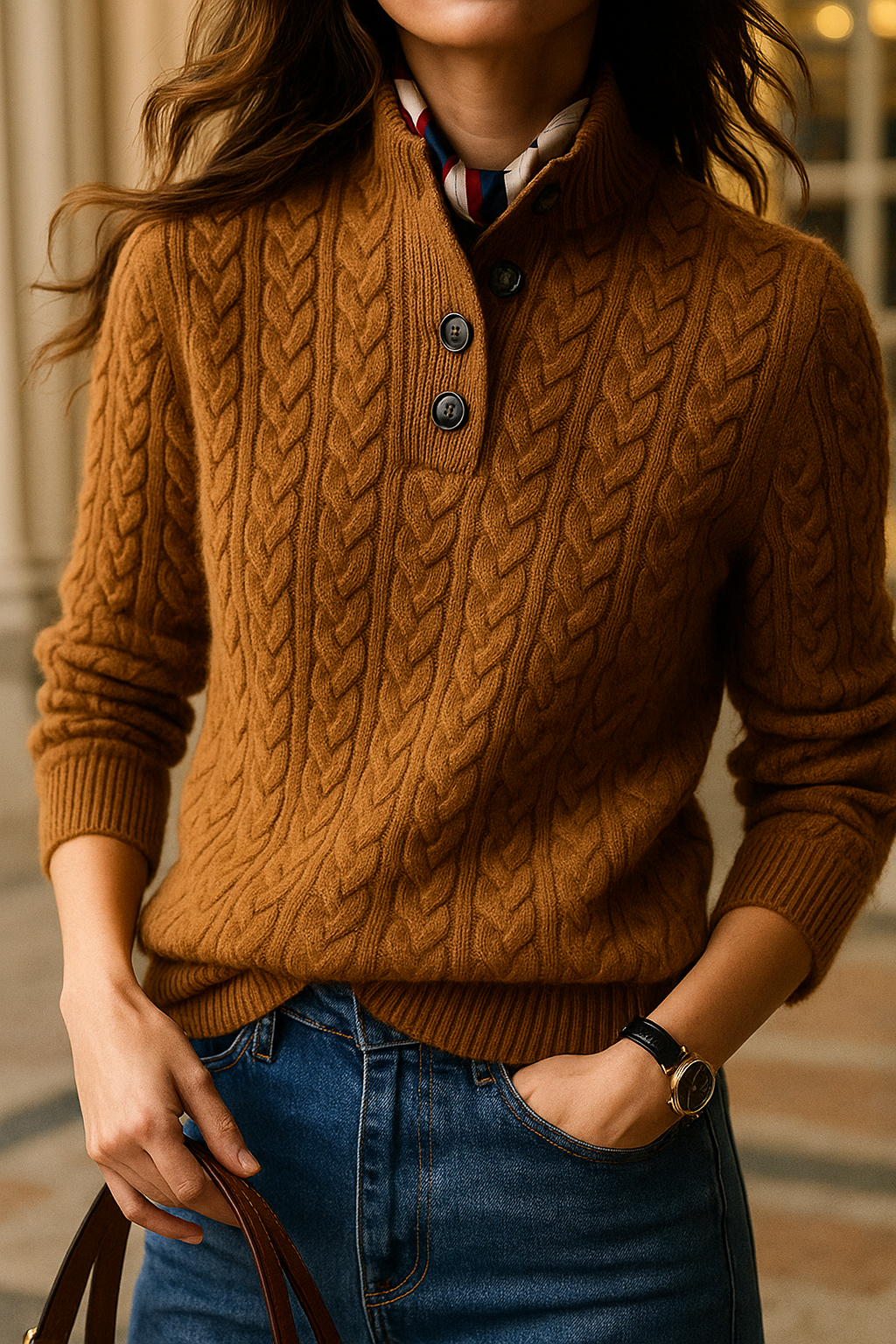 Ardenno – Maglione in Cashmere con Bottoni.