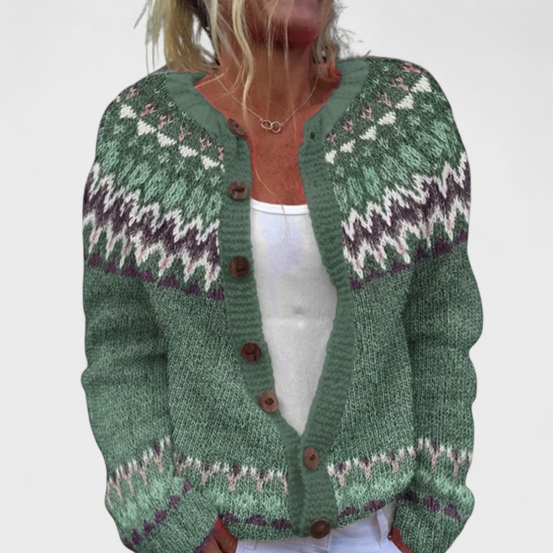 Barth - Cardigan a maglia larga con fantasia chic