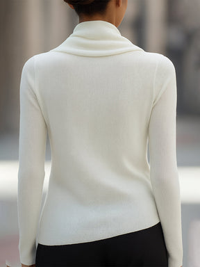 Ondina – Maglia elegante con collo morbido drappeggiato