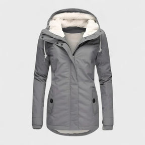 AlpiTech™ – Giacca Termica & Impermeabile da Donna con Cappuccio in Sherpa