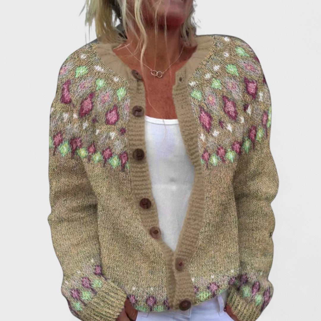 Barth - Cardigan a maglia larga con fantasia chic