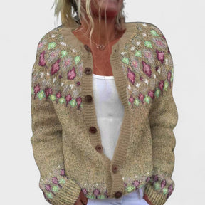 Barth - Cardigan a maglia larga con fantasia chic