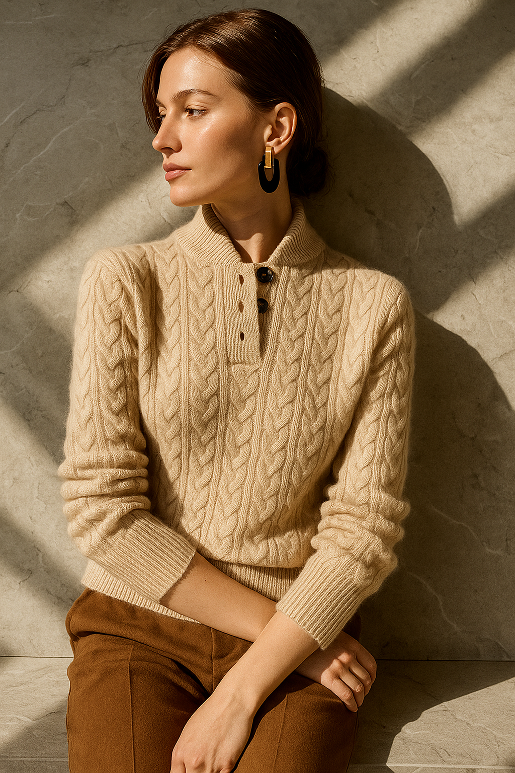 Ardenno – Maglione in Cashmere con Bottoni.