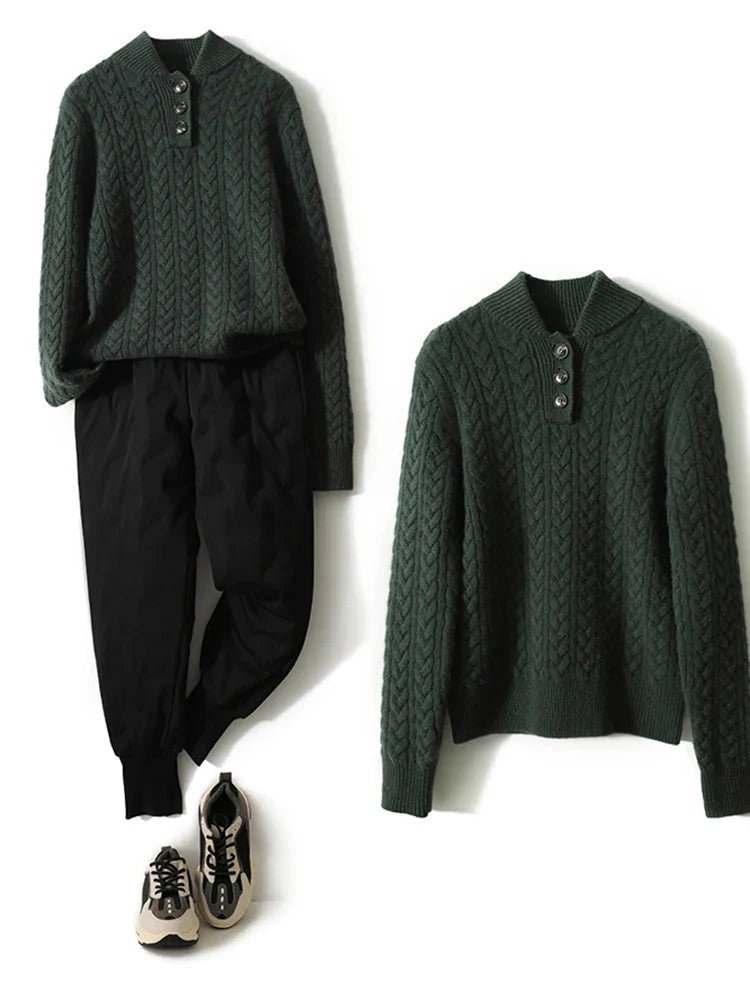 Ardenno – Maglione in Cashmere con Bottoni.