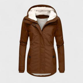 AlpiTech™ – Giacca Termica & Impermeabile da Donna con Cappuccio in Sherpa
