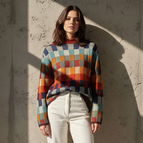 Bianca – Maglione in Merino a Quadri
