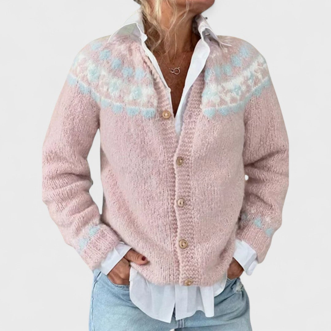 Barth - Cardigan a maglia larga con fantasia chic