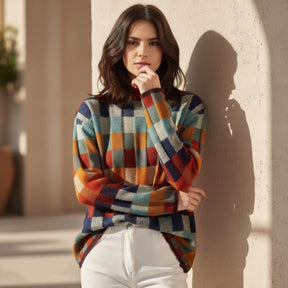 Bianca – Maglione in Merino a Quadri