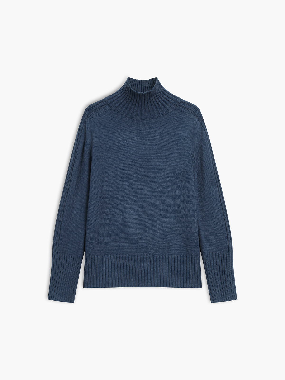 Bianca – Maglione a collo alto in maglia tinta unita